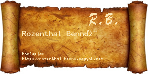 Rozenthal Bennó névjegykártya